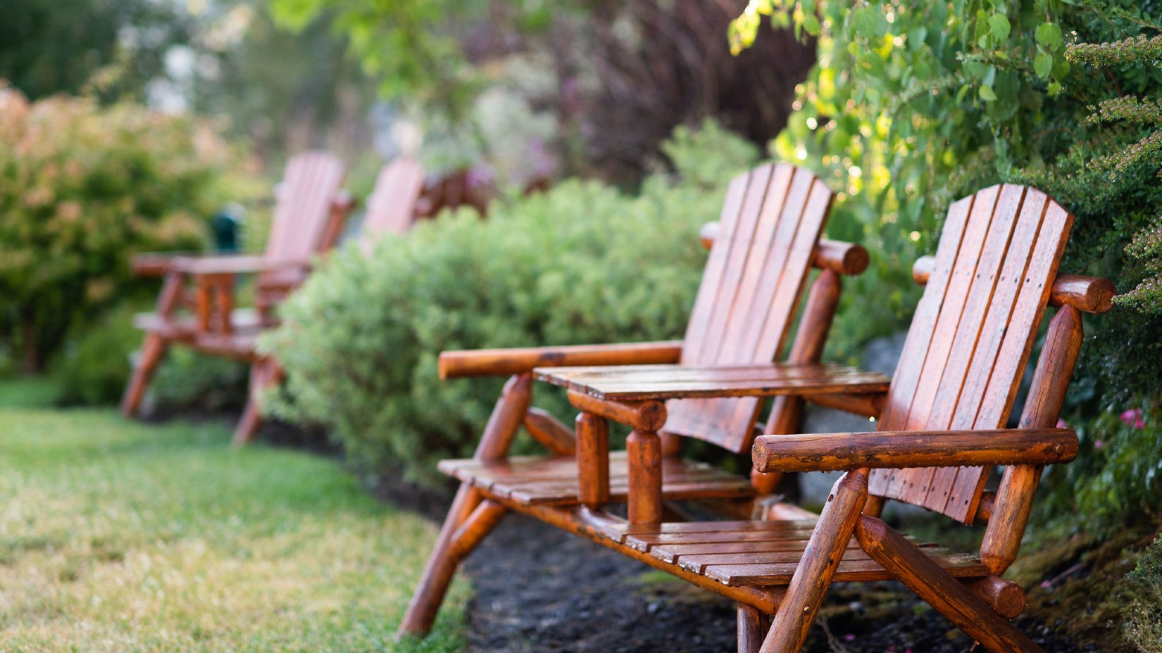 Wooden Chairs on the Lawn